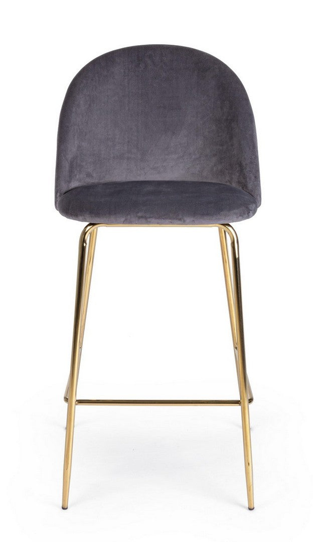 SGABELLO BAR CARRY VELLUTO GRIGIO SCURO