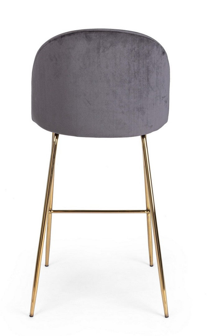 SGABELLO BAR CARRY VELLUTO GRIGIO SCURO