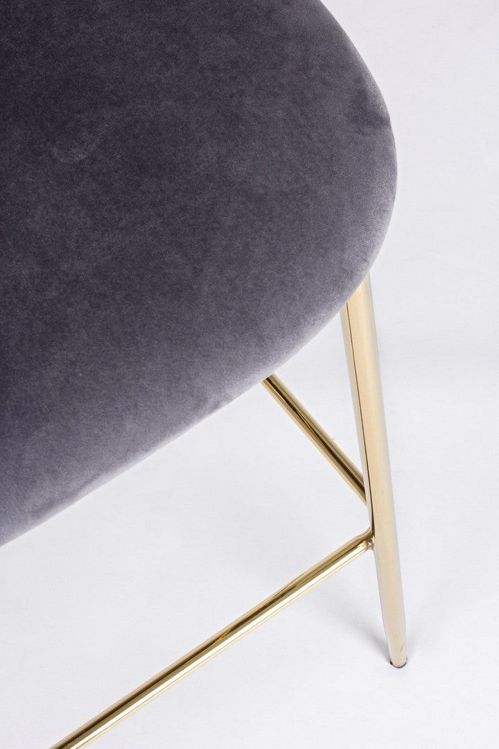 SGABELLO BAR CARRY VELLUTO GRIGIO SCURO