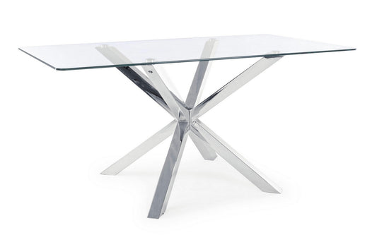 TAVOLO MAY RETT ACCIAIO 160X90