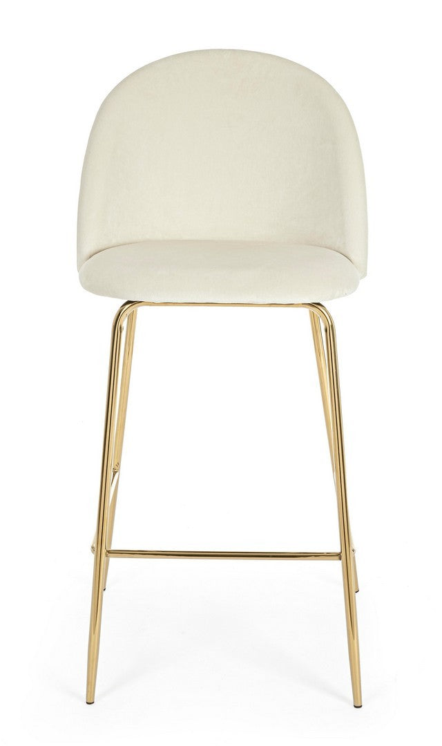 SGABELLO BAR CARRY VELLUTO BIANCO