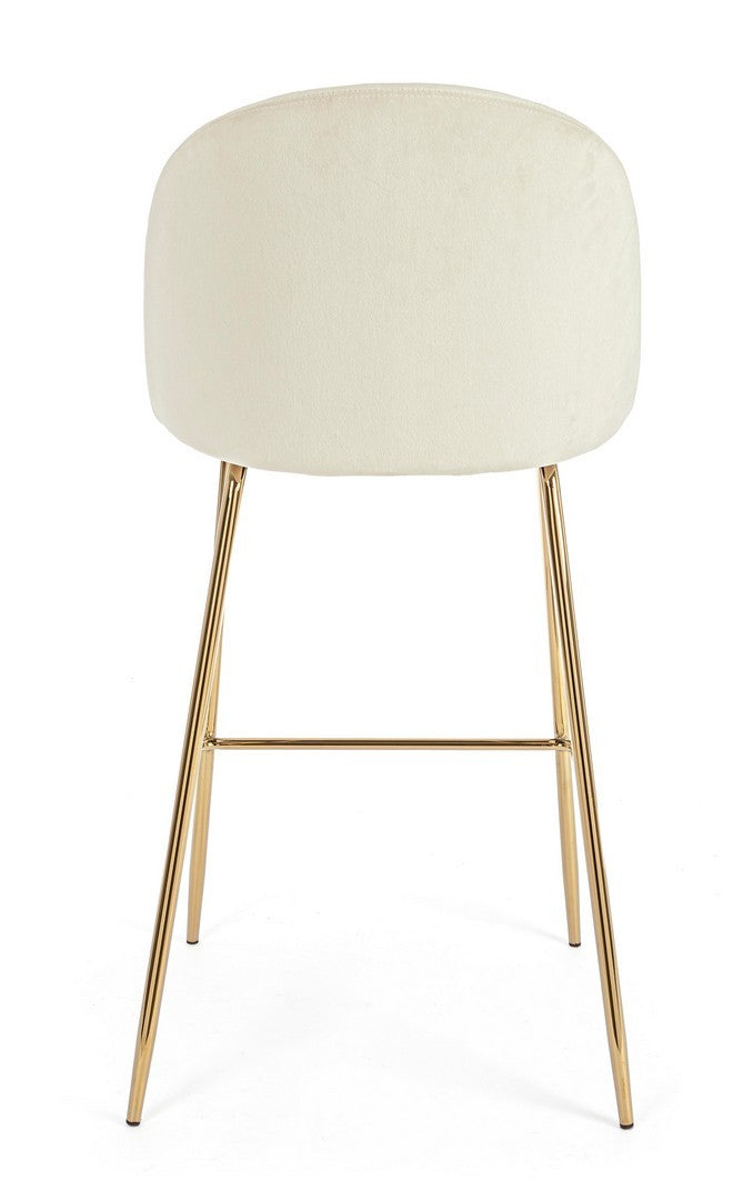 SGABELLO BAR CARRY VELLUTO BIANCO