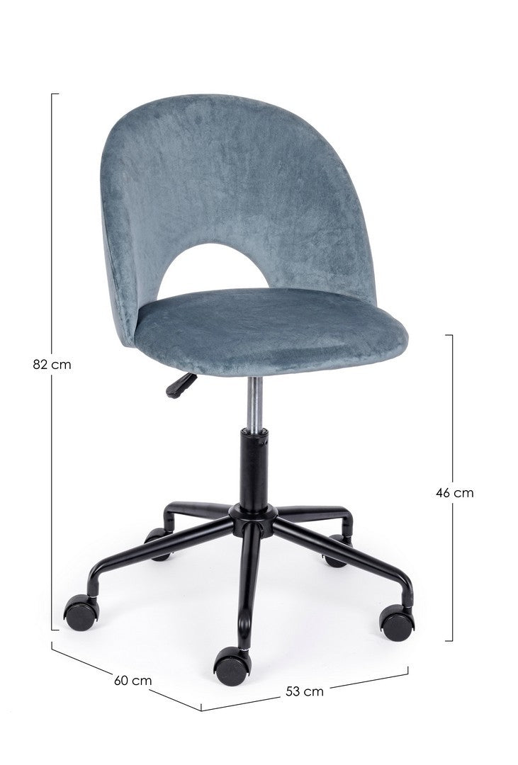 SEDIA UFFICIO LINZEY AZZURRO