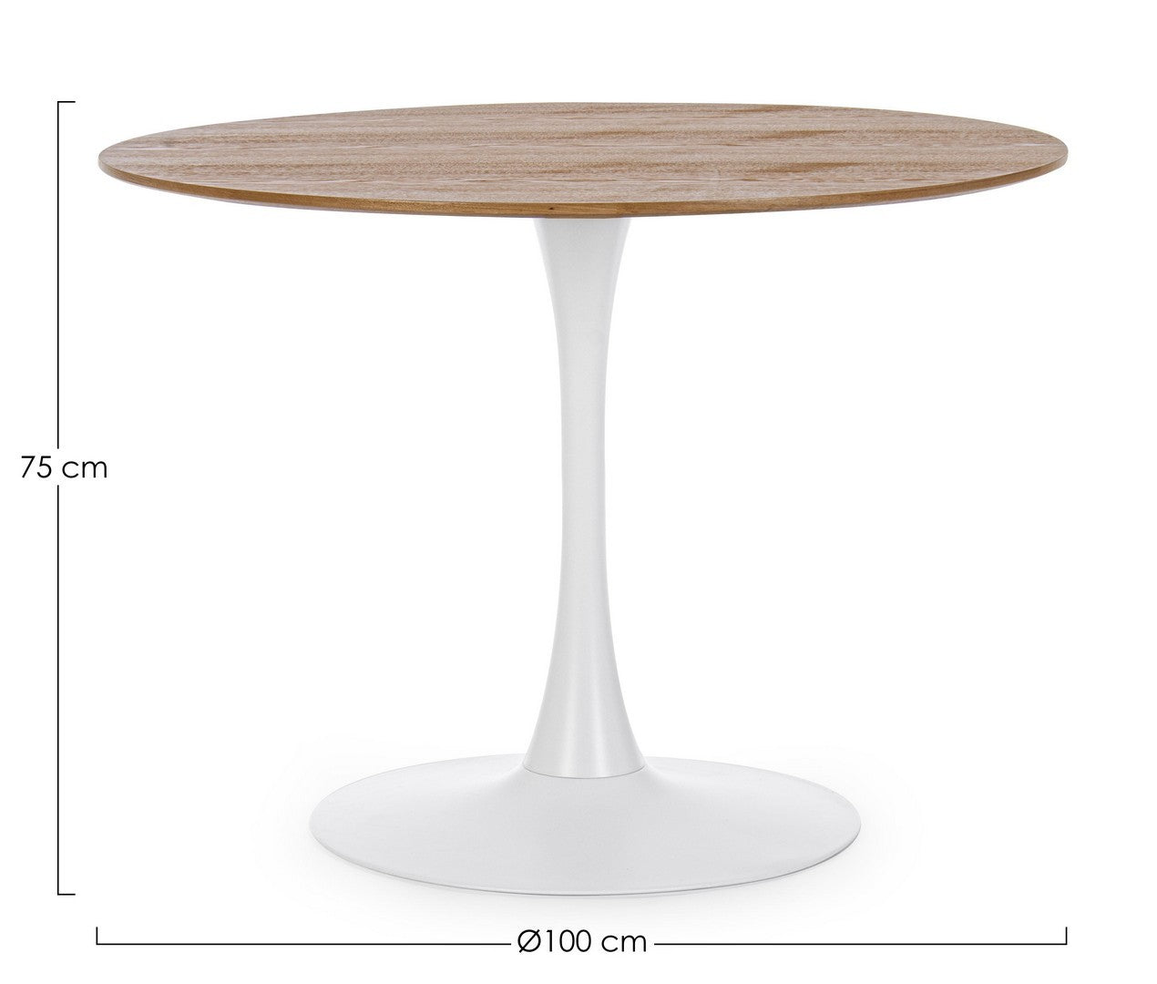 TAVOLO BLOOM TOP VENEER  BIANCO D100