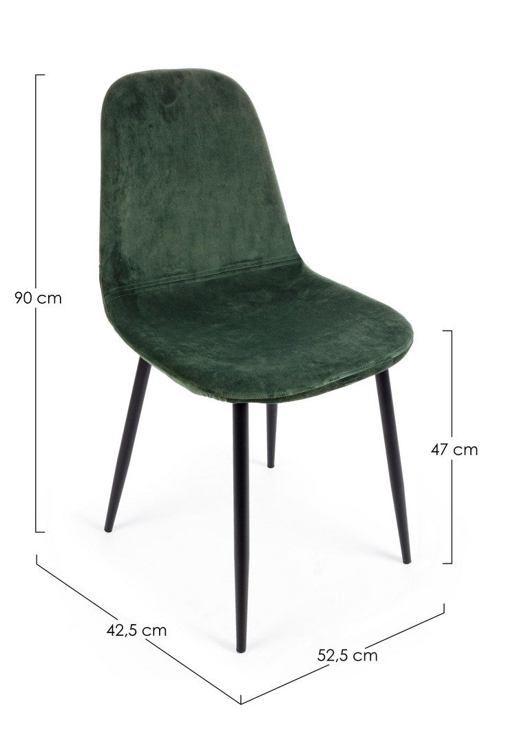 SEDIA SIENNA  VELLUTO VERDE SCURO