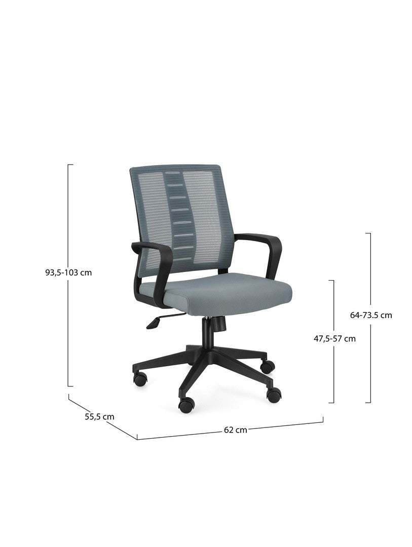 SEDIA UFFICIO DAVID GRIGIO SCURO