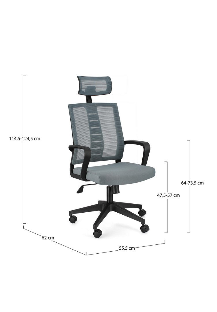 POLTRONA UFFICIO  ROMAN GRIGIO SCURO
