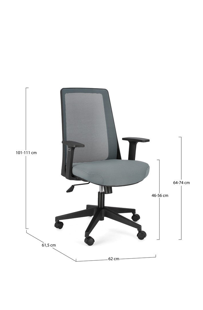SEDIA UFFICIO DAVID GRIGIO SCURO