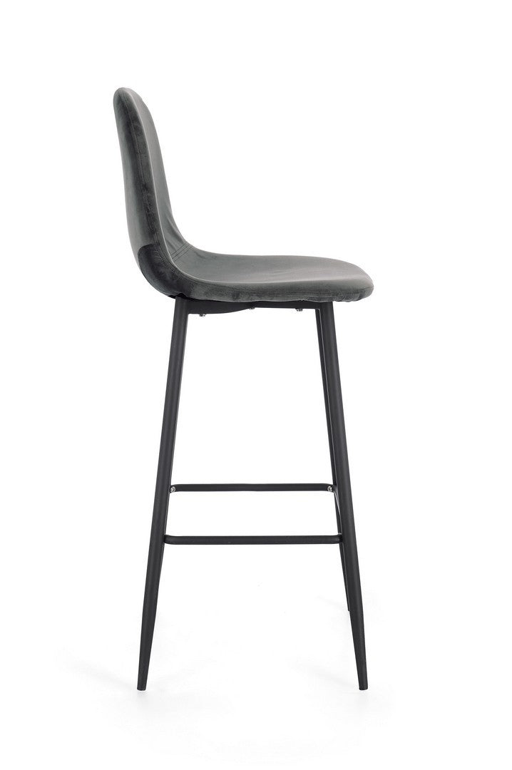 SGABELLO BAR IRELIA VELLUTO GRIGIO SCURO