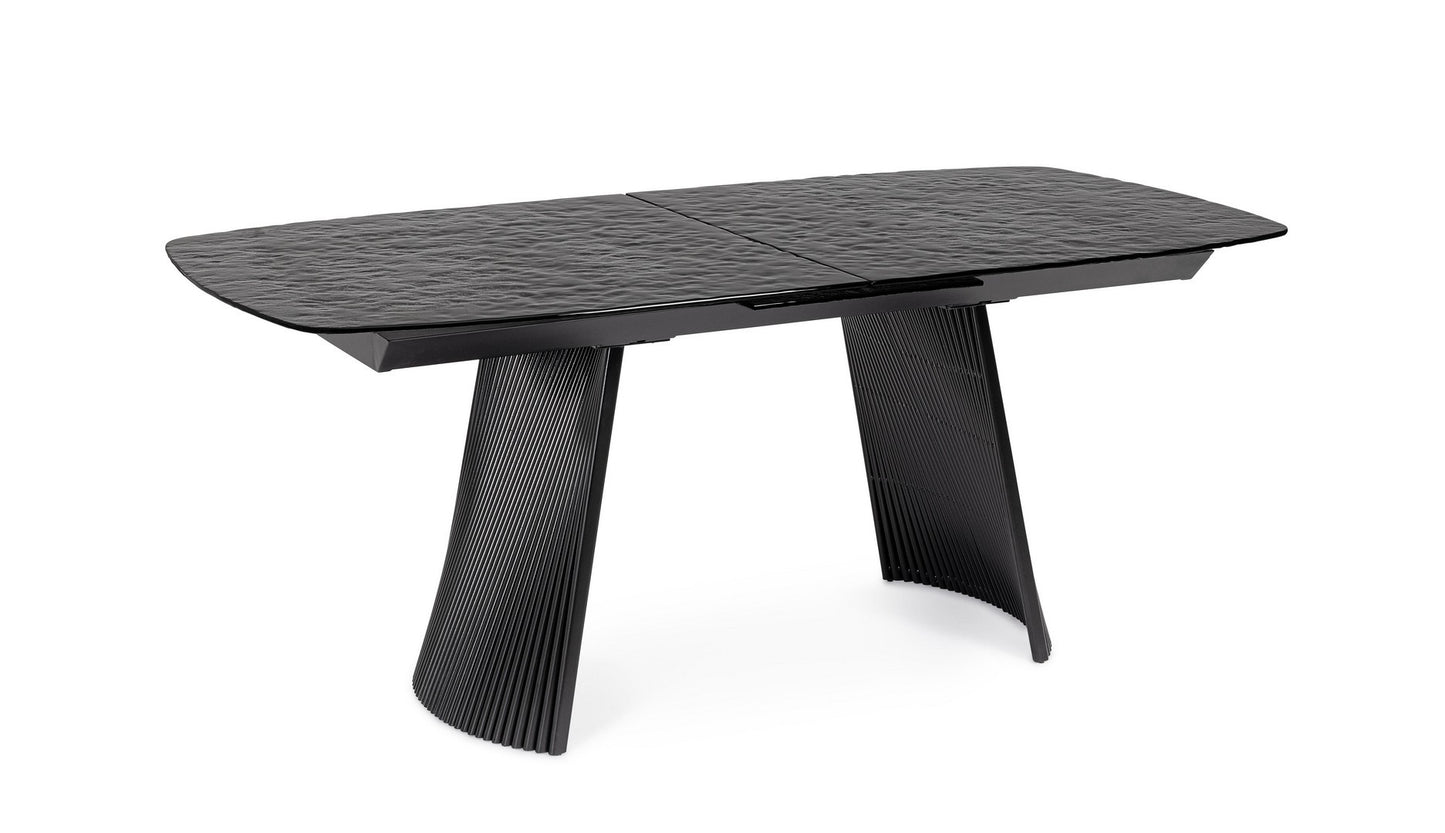 TAVOLO ALLUNGABILE OLIVER VETRO 180-220X90