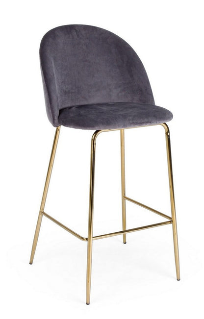 SGABELLO BAR CARRY VELLUTO GRIGIO SCURO