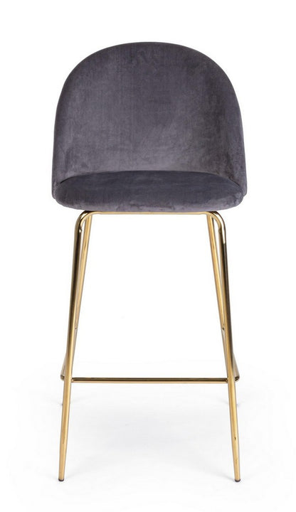SGABELLO BAR CARRY VELLUTO GRIGIO SCURO