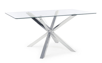 TAVOLO MAY RETT ACCIAIO 160X90