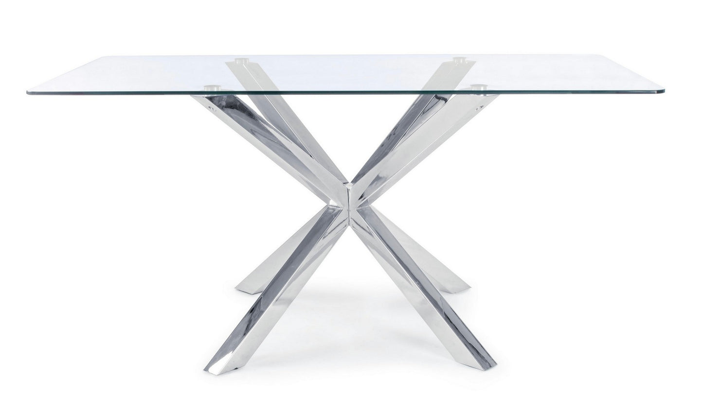 TAVOLO MAY RETT ACCIAIO 160X90