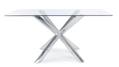 TAVOLO MAY RETT ACCIAIO 160X90