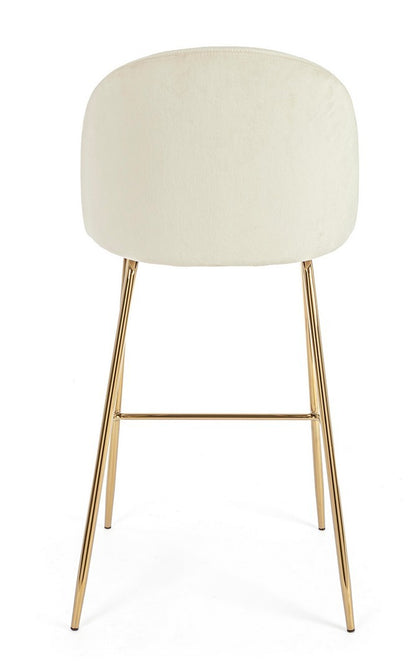 SGABELLO BAR CARRY VELLUTO BIANCO
