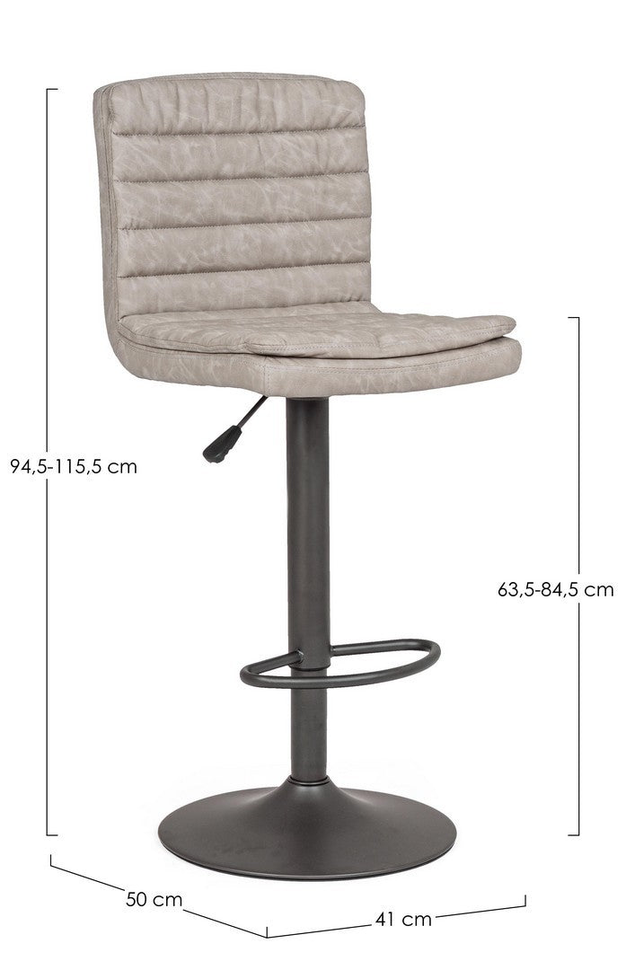 SGABELLO BAR CONNOR GRIGIO CHIARO VINTAGE