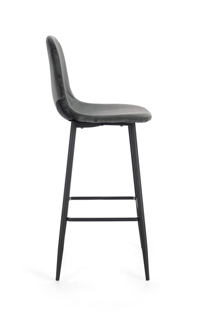SGABELLO BAR IRELIA VELLUTO GRIGIO SCURO