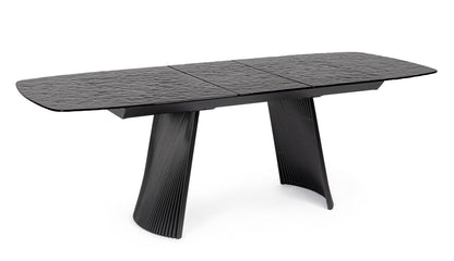 TAVOLO ALLUNGABILE OLIVER VETRO 180-220X90