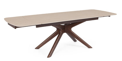 TAVOLO ALLUNGABILE MARINA 170/250X90 NOCE/TRAVERTINO