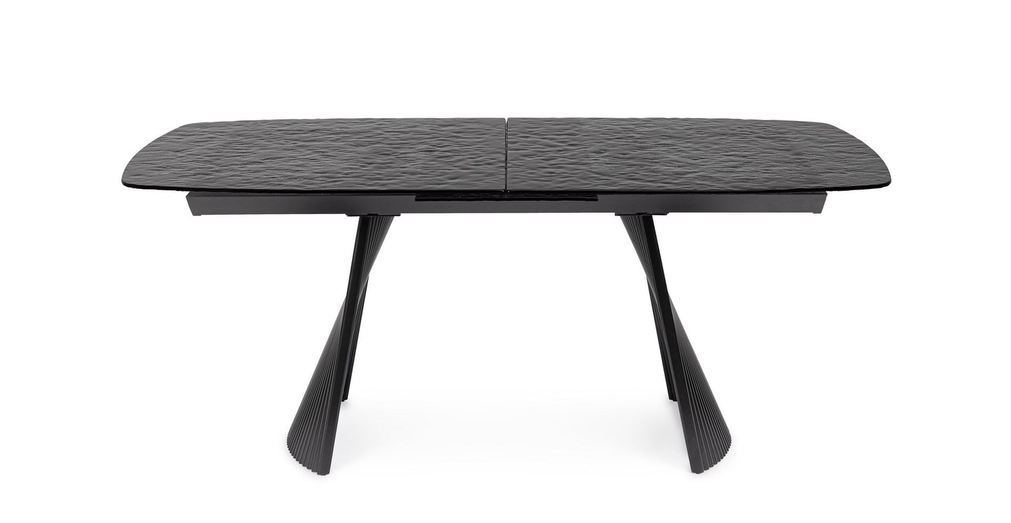 TAVOLO ALLUNGABILE OLIVER VETRO 180-220X90